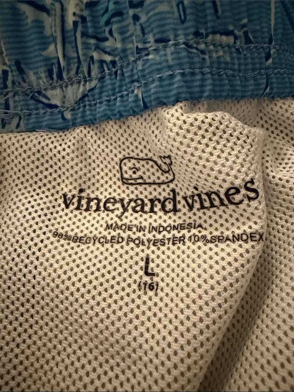 Vineyard Vines Light Blue Kids Swim Trunks with Sea Life Print